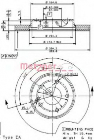 Тормозной диск METZGER 24480 E