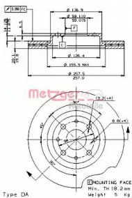 Тормозной диск METZGER 24499 E