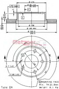 Тормозной диск METZGER 24534 E