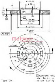 Тормозной диск METZGER 24695 E