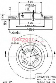 Тормозной диск METZGER 24700 E