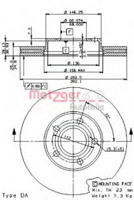 Тормозной диск METZGER 24714