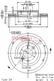 Тормозной диск METZGER 24768 E