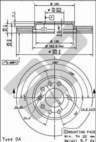 Тормозной диск METZGER 24846 V