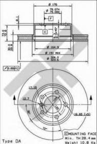 Тормозной диск METZGER 24886 V