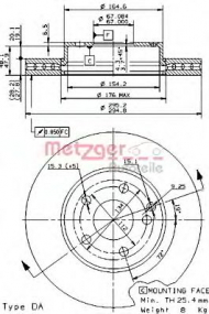 Тормозной диск METZGER 24897 V