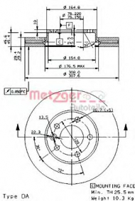 Тормозной диск METZGER 24900 E