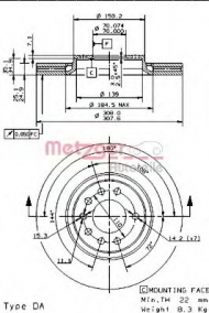 Тормозной диск METZGER 24927 V