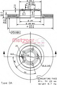 Тормозной диск METZGER 24931 V