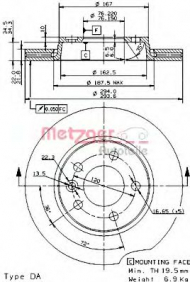 Тормозной диск METZGER 24934
