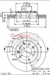 Тормозной диск METZGER 24935 E