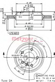 Тормозной диск METZGER 24936