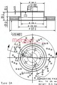Тормозной диск METZGER 24959