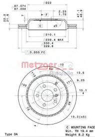 Тормозной диск METZGER 61031.10