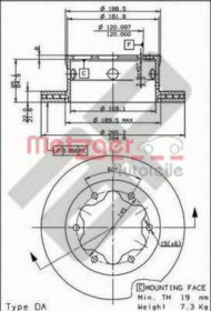 Тормозной диск METZGER 44062