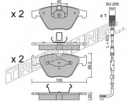 Комплект тормозных колодок TRUSTING 574.4W