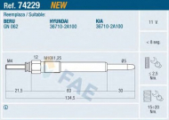 Свеча накаливания FAE 74229