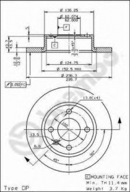 Тормозной диск BRECO BS 7555