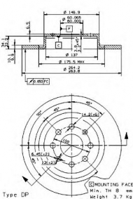 Тормозной диск BRECO BS 7664