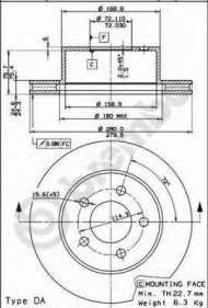 Тормозной диск BRECO BS 8383