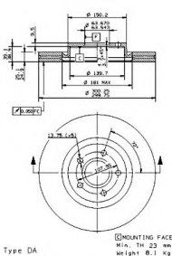 Тормозной диск BRECO BS 8544