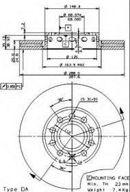 Тормозной диск BRECO BS 8642