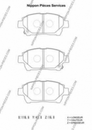 Комплект тормозных колодок NPS T360A126