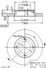 Тормозной диск BRECO BS 7589