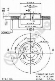 Тормозной диск BRECO BS 8254