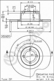 Тормозной диск BREMBO 08.1432.10