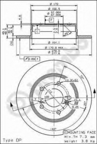 Тормозной диск BREMBO 08.5178.30