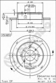 Тормозной диск BREMBO 08.5443.10