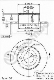 Тормозной диск BREMBO 08.5510.10