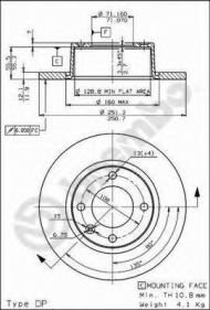 Тормозной диск BREMBO 08.5636.20