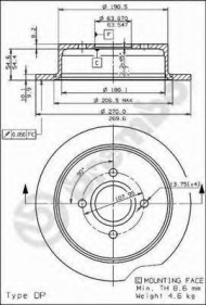 Тормозной диск BREMBO 08.5808.10
