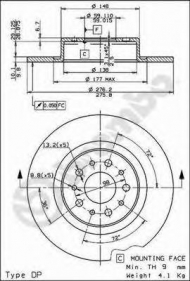 Тормозной диск BREMBO 08.7861.10