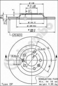 Тормозной диск BREMBO 08.8682.10
