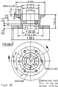 Тормозной диск BREMBO 08.9459.20