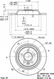 Тормозной диск BREMBO 08.A537.10