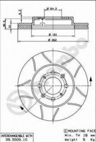 Тормозной диск BREMBO 09.5509.75