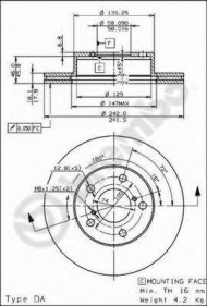 Тормозной диск BREMBO 09.6877.10