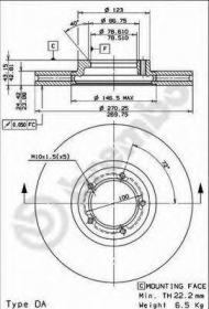 Тормозной диск BREMBO 09.6959.10