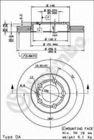Тормозной диск BREMBO 09.7011.14