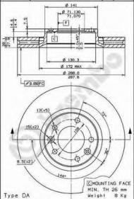 Тормозной диск BREMBO 09.7805.10