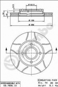 Тормозной диск BREMBO 09.7806.75