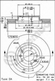 Тормозной диск BREMBO 09.8303.10