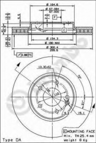 Тормозной диск BREMBO 09.8304.11