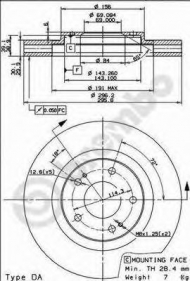Тормозной диск BREMBO 09.9129.10