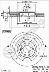 Тормозной диск BREMBO 09.9177.10