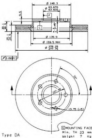 Тормозной диск BREMBO 09.9464.14